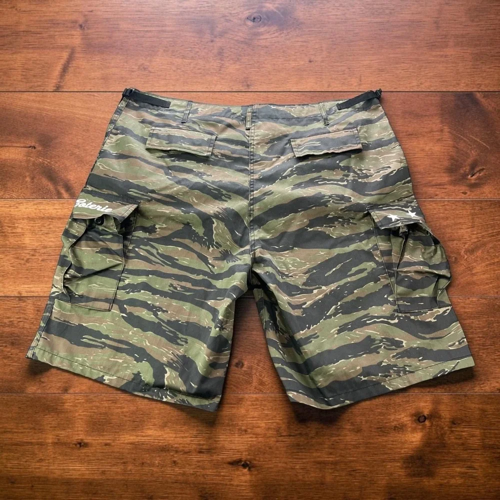 Prep Coterie Varsity Hunting Team Tiger Stripe Cutoff Camo Cargo Shorts Mens 46